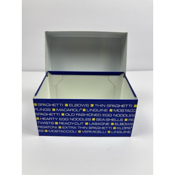 Vintage MUELLER'S PASTA Tin Metal Recipe Box Dated 1980 With Recipe Cards - Picture 7 of 16
